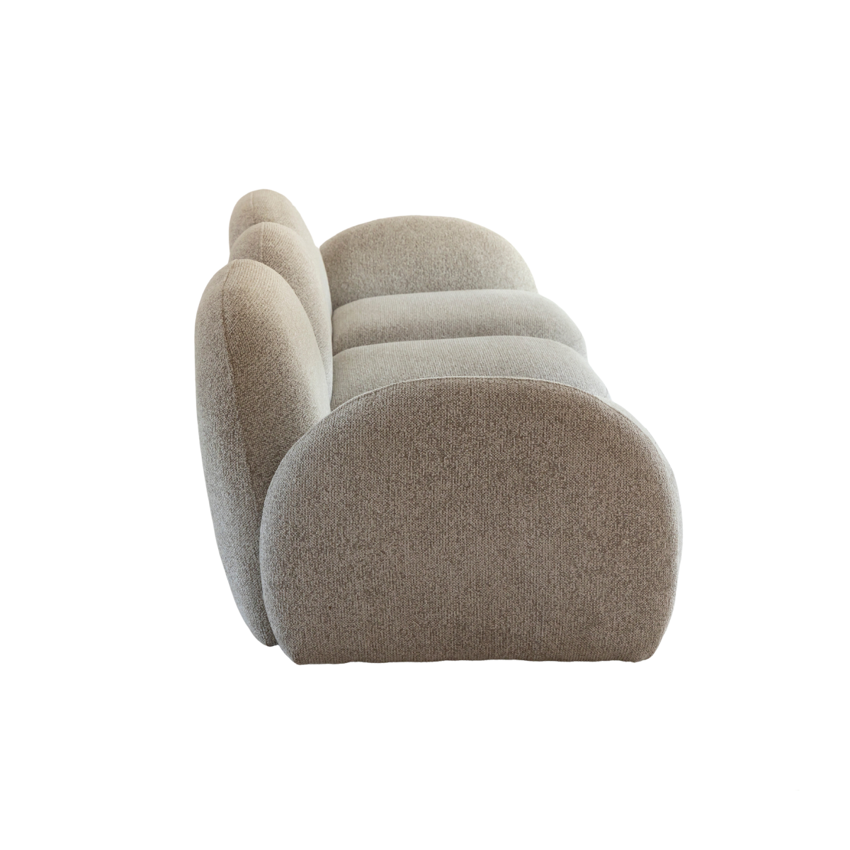 Canapé 3 modules en tissu bouclette gris Calya
