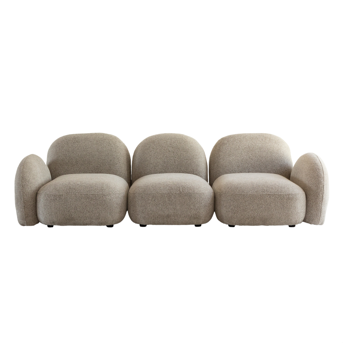 Canapé 3 modules en tissu bouclette gris Calya