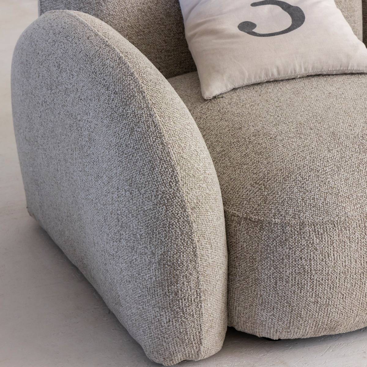 Canapé modulable 2 places en tissu bouclette gris Calya