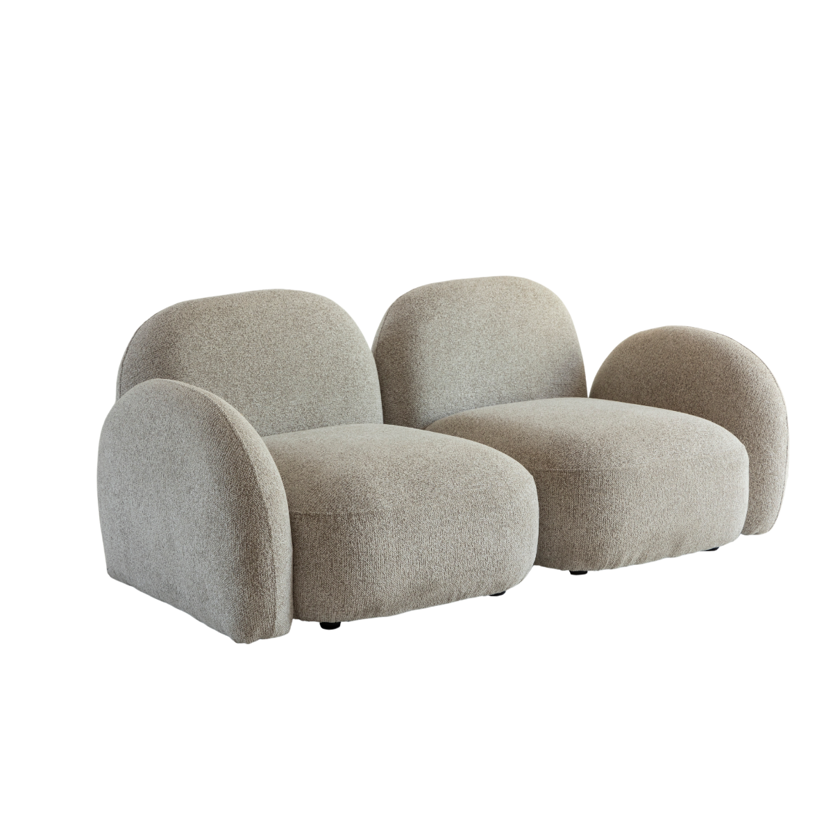 Canapé modulable 2 places en tissu bouclette gris Calya