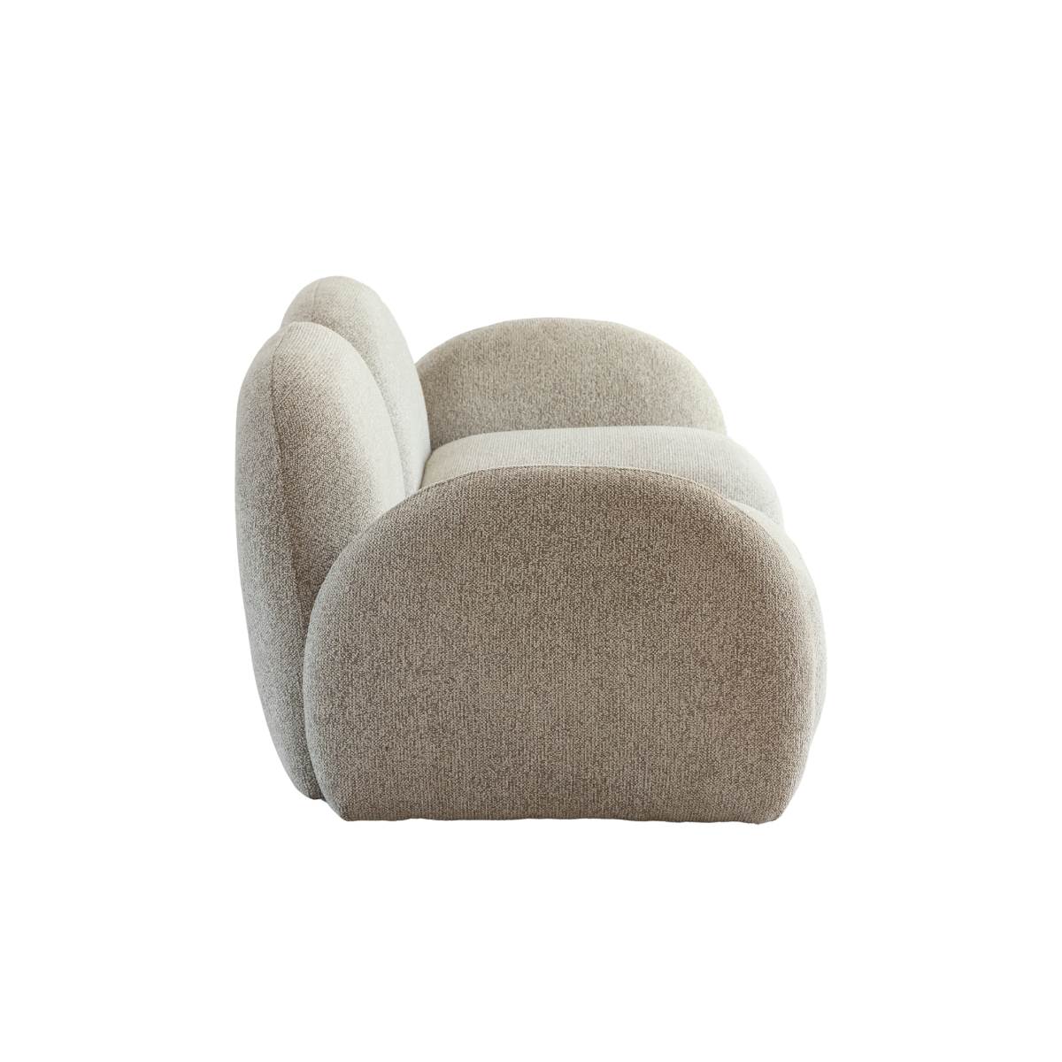 Canapé modulable 2 places en tissu bouclette gris Calya