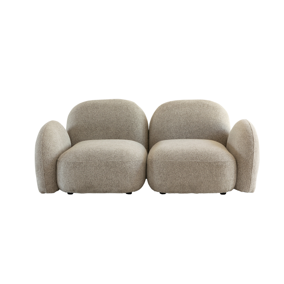 Canapé modulable 2 places en tissu bouclette gris Calya