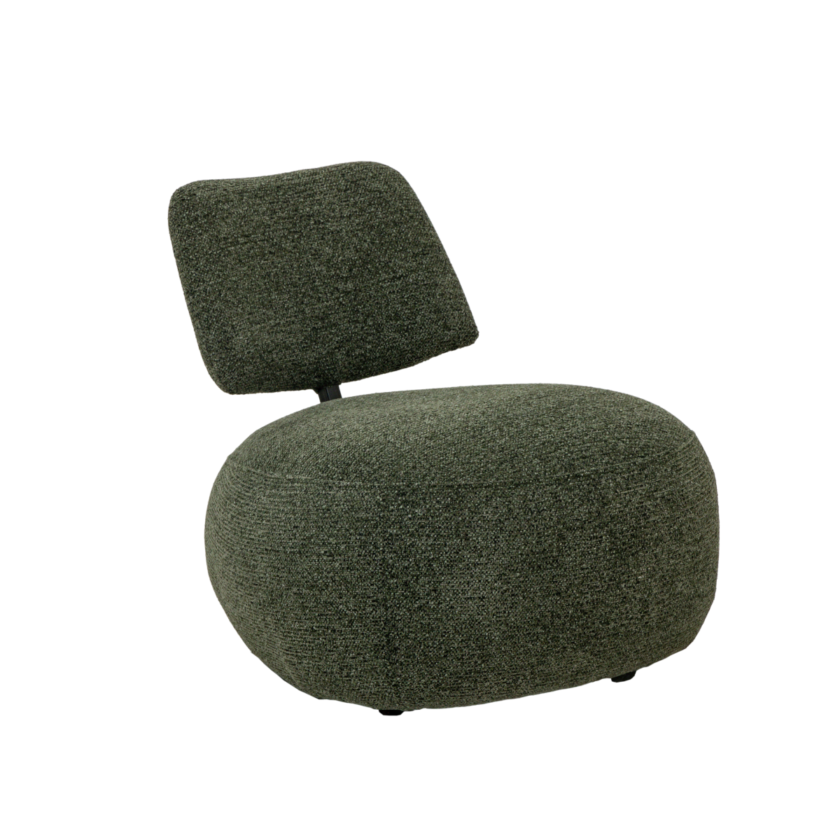 Fauteuil en tissu bouclette avec dossier vert Teresia