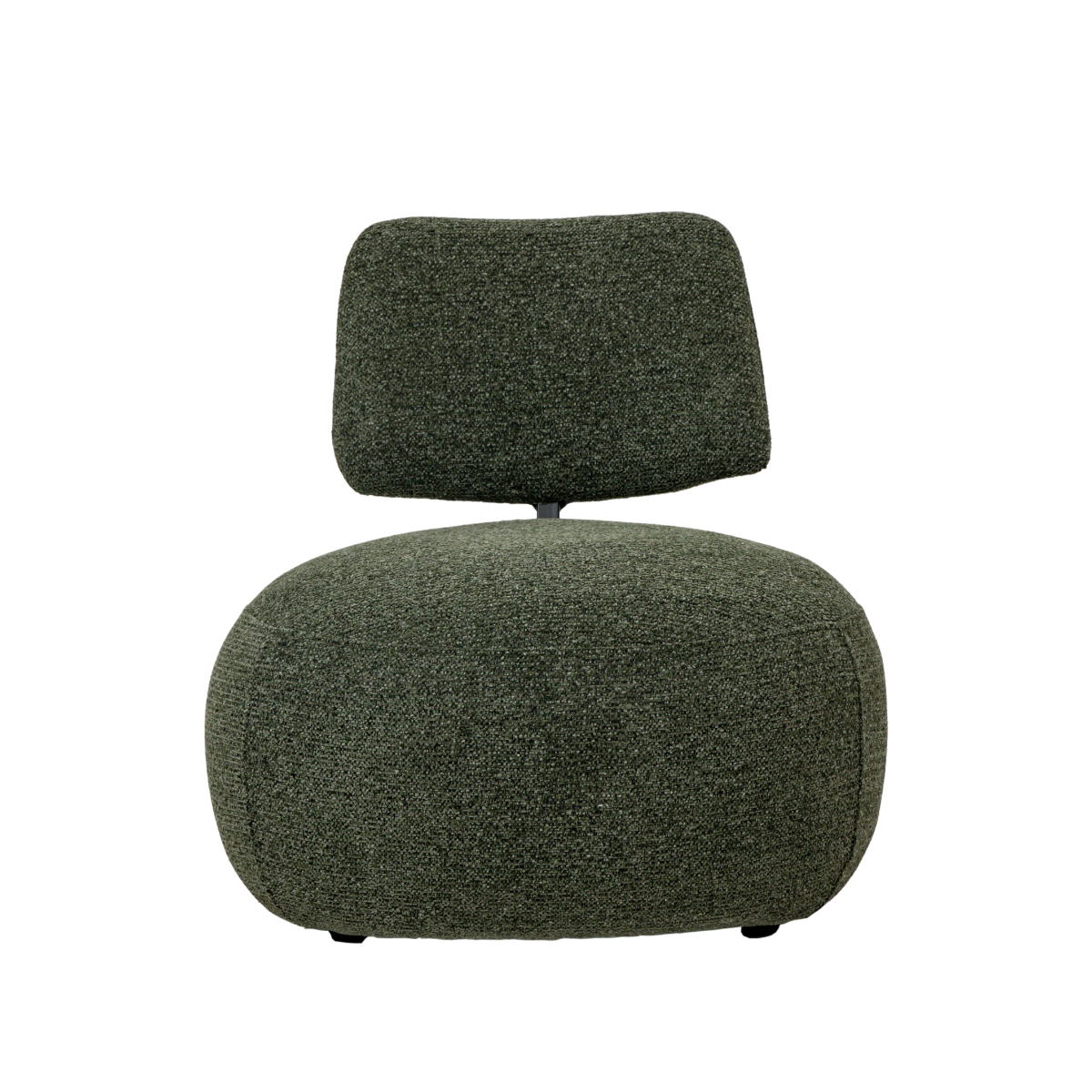 Fauteuil en tissu bouclette avec dossier vert Teresia