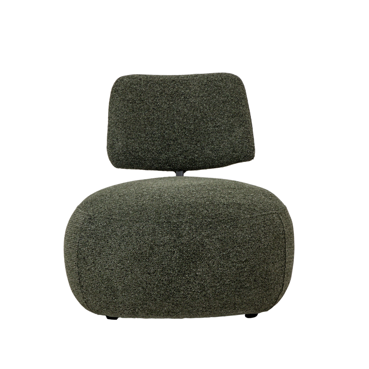 Fauteuil en tissu bouclette avec dossier vert Calya