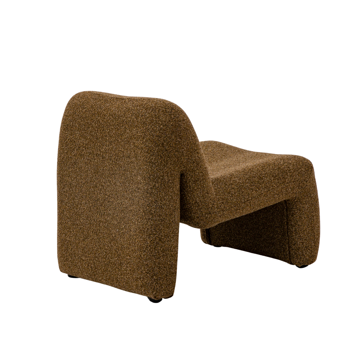 Fauteuil en tissu bouclette marron Calya