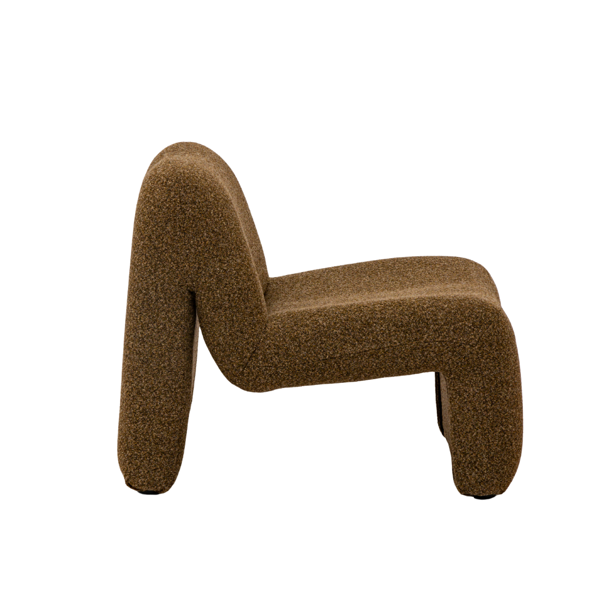 Fauteuil en tissu bouclette marron Calya