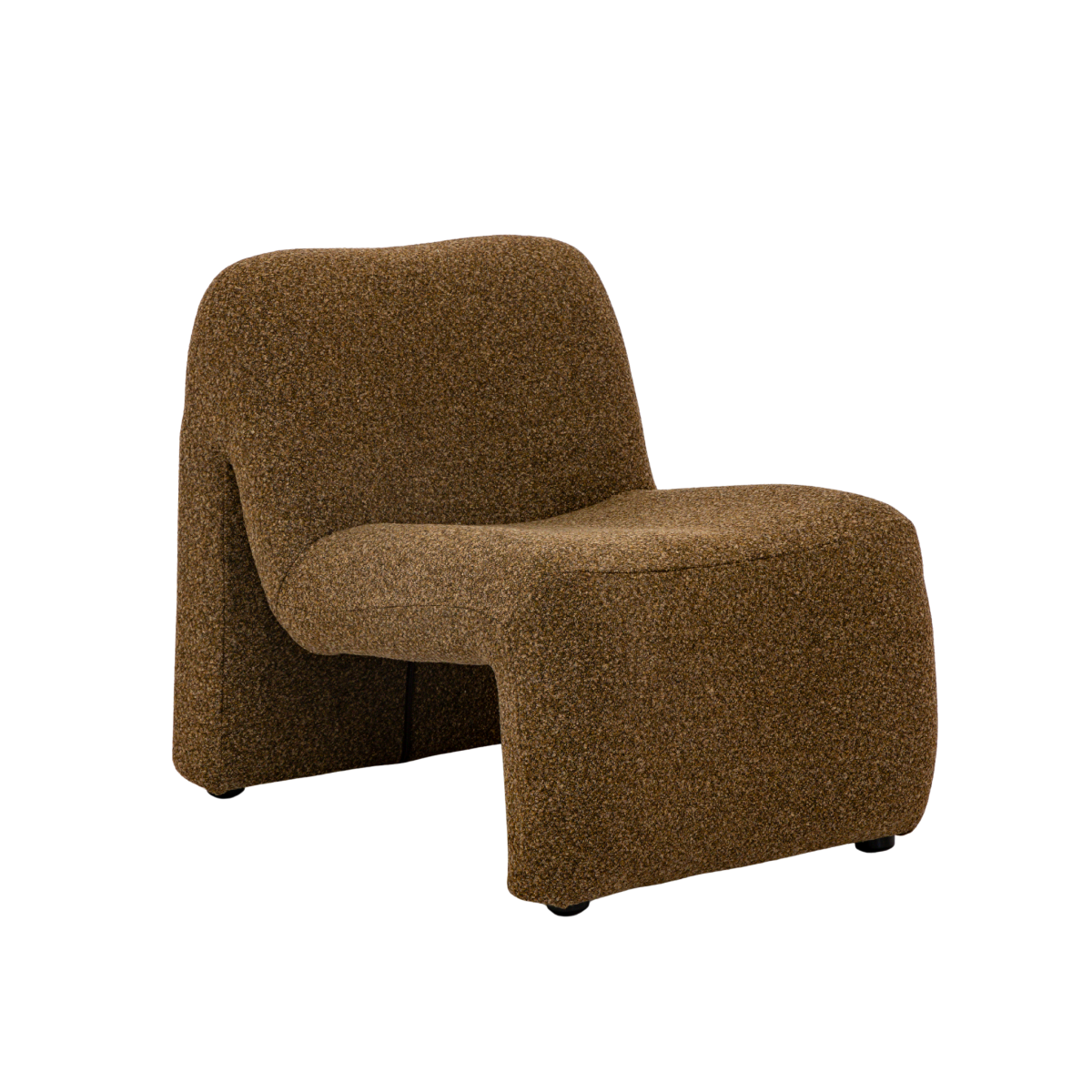 Fauteuil en tissu bouclette marron Calya