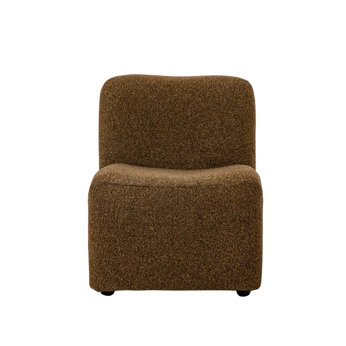 Fauteuil en tissu bouclette marron Calya