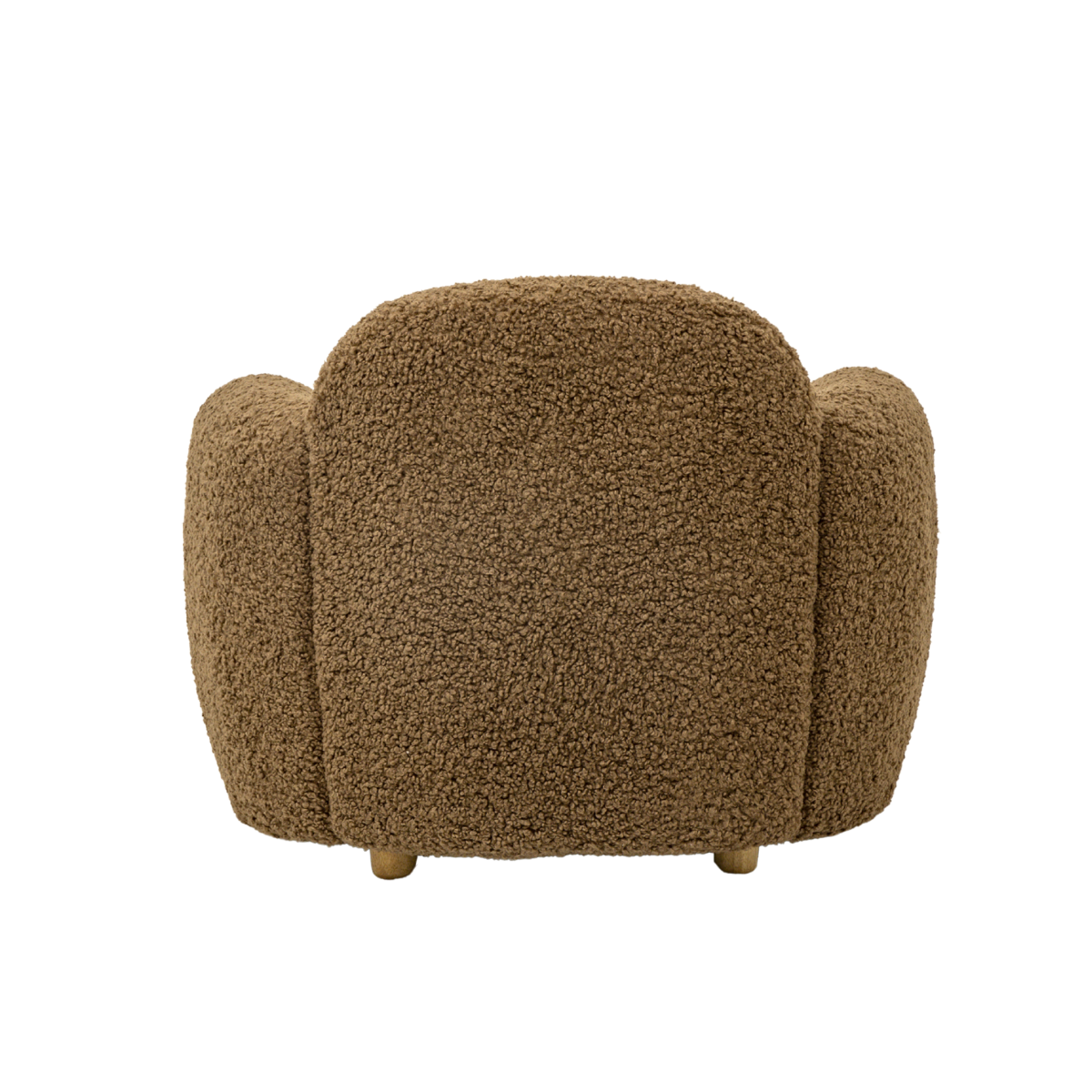 Fauteuil club en tissu bouclette marron Tommy