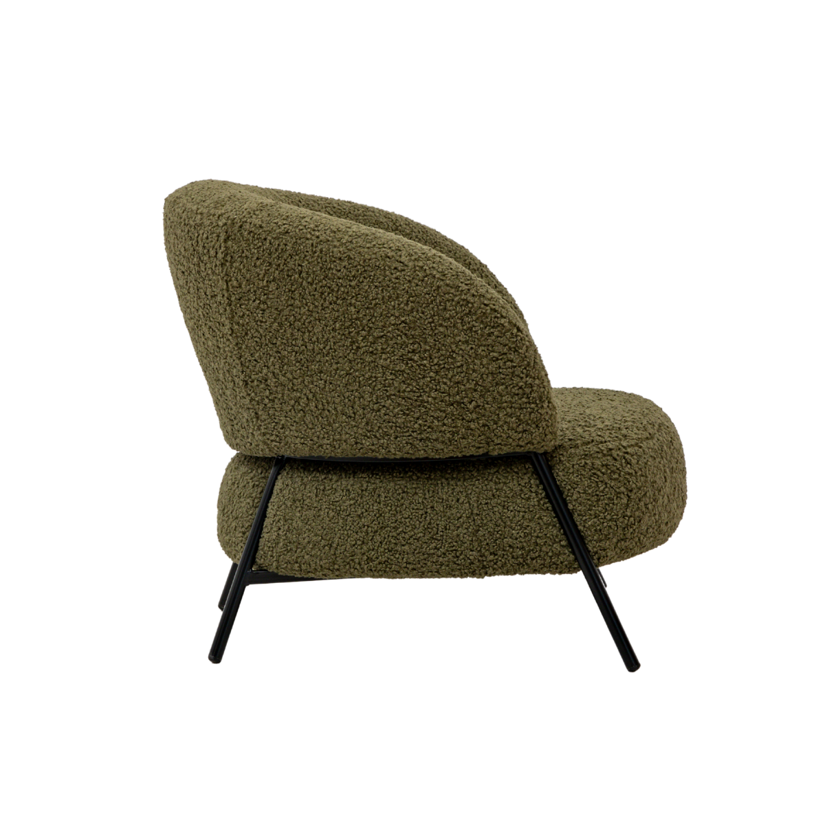 Fauteuil en tissu bouclette vert Kanoa
