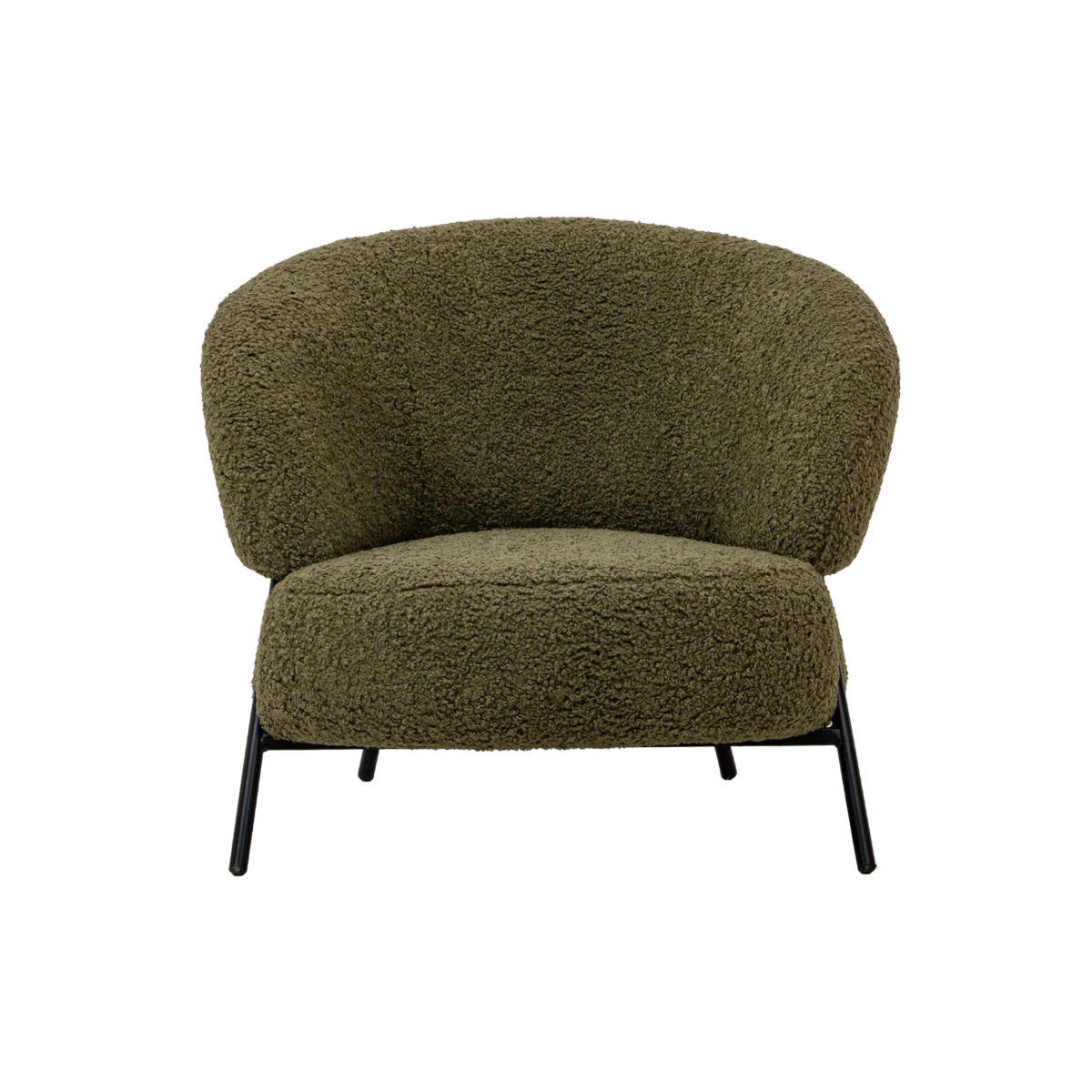 Fauteuil en tissu bouclette vert Kanoa