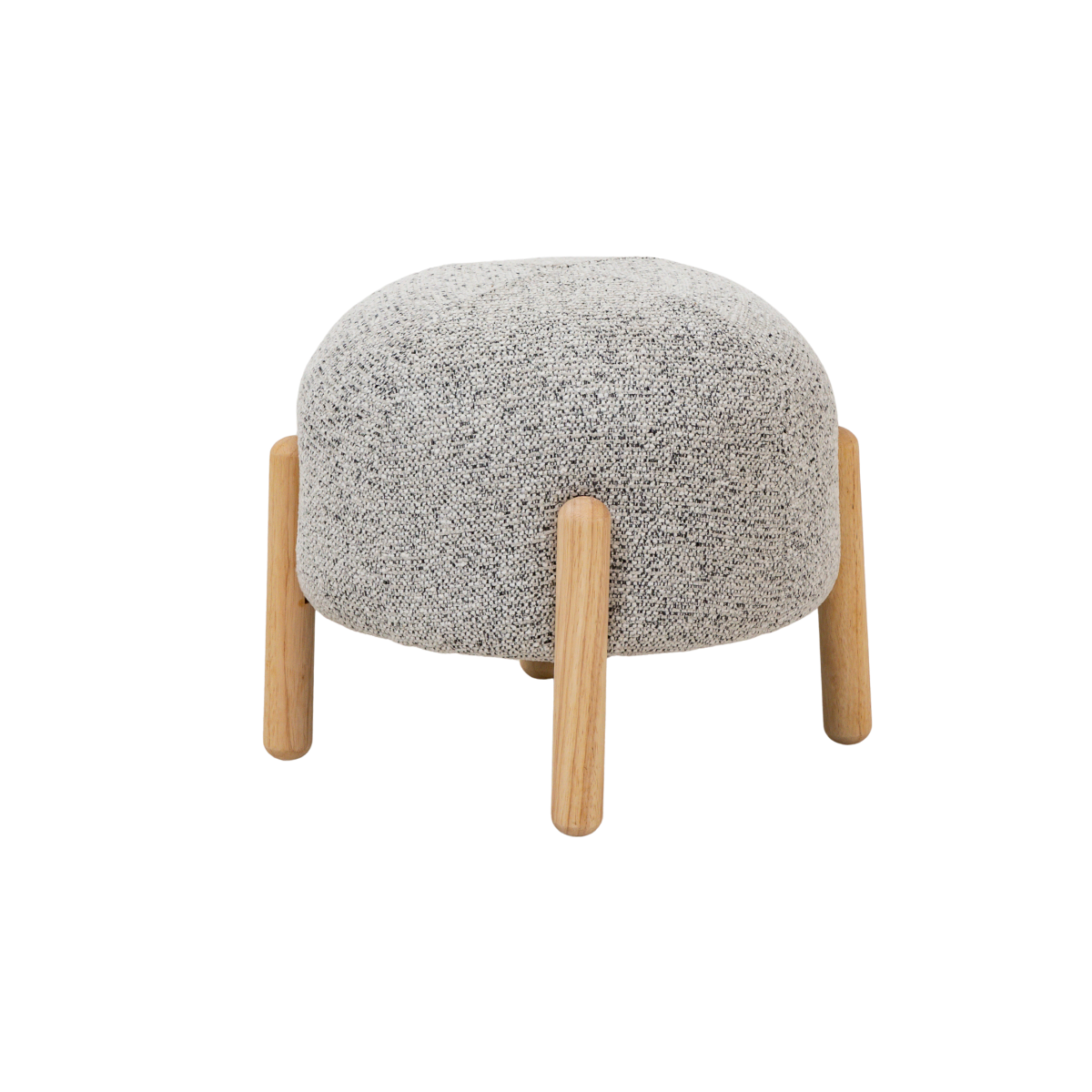 Petit tabouret en tissu bouclette gris Calya