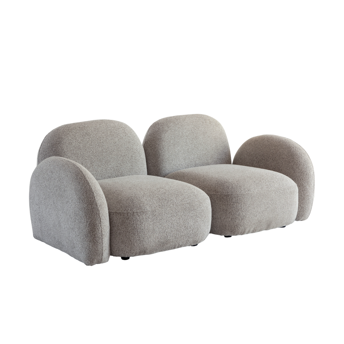 Canapé modulable 2 places en tissu bouclette gris Calya