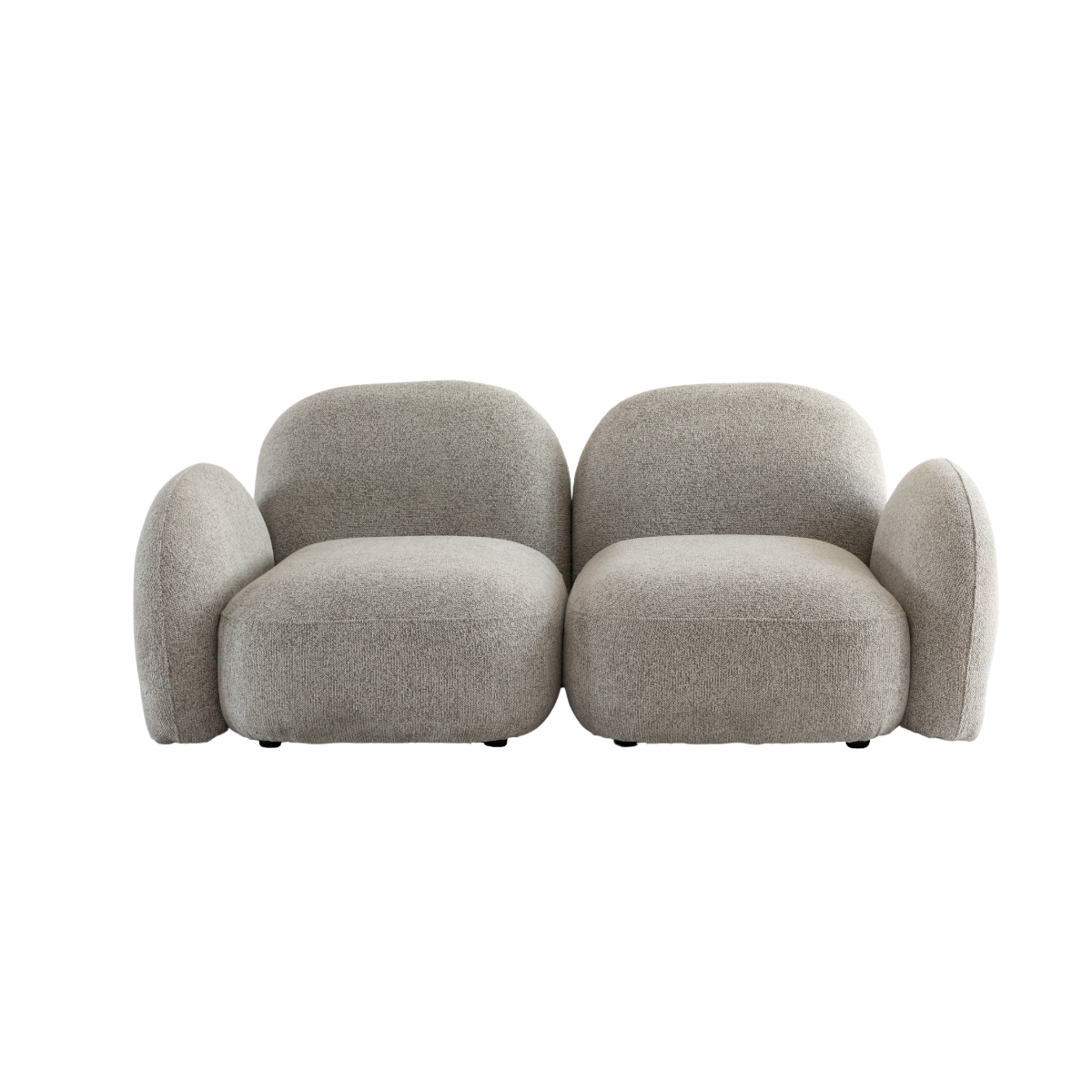 Canapé modulable 2 places en tissu bouclette gris Calya