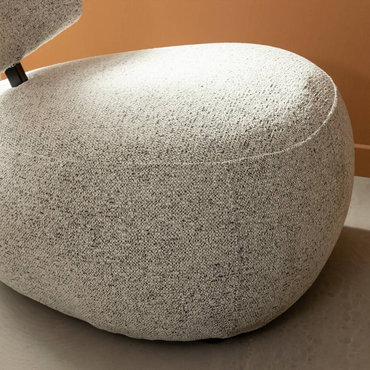 Fauteuil en tissu bouclette avec dossier gris Calya