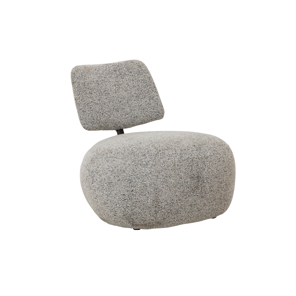 Fauteuil en tissu bouclette avec dossier gris Calya