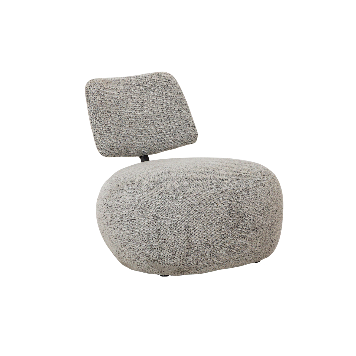 Fauteuil en tissu bouclette avec dossier gris Calya
