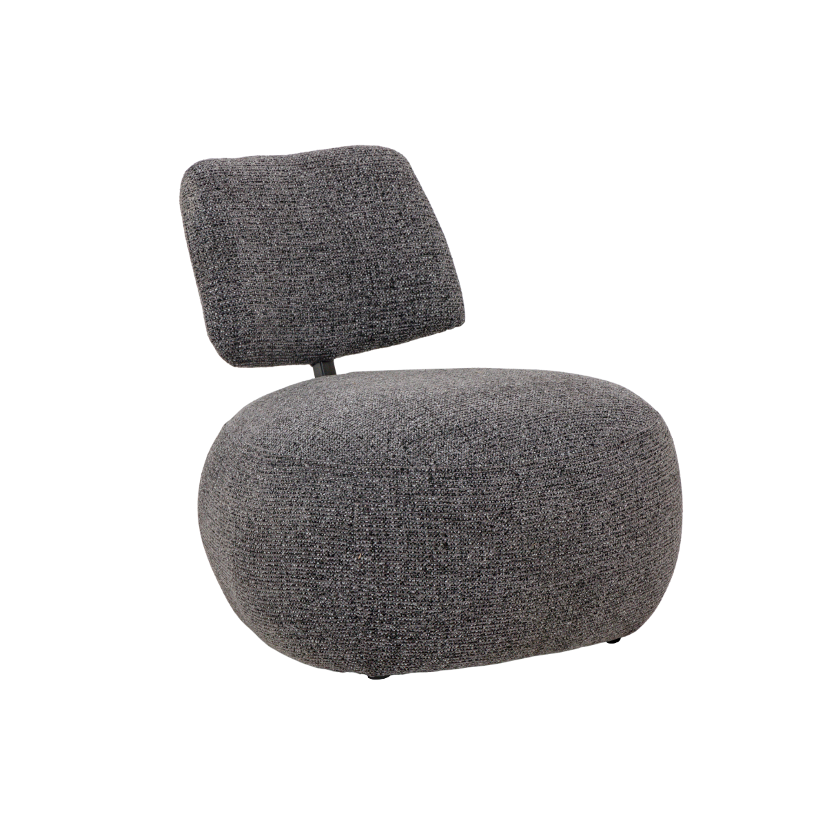 Fauteuil en tissu bouclette avec dossier gris foncé Teresia