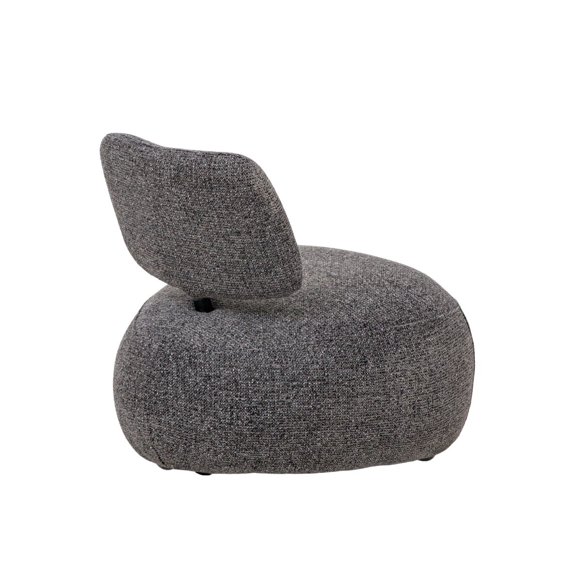 Fauteuil en tissu bouclette avec dossier gris foncé Teresia
