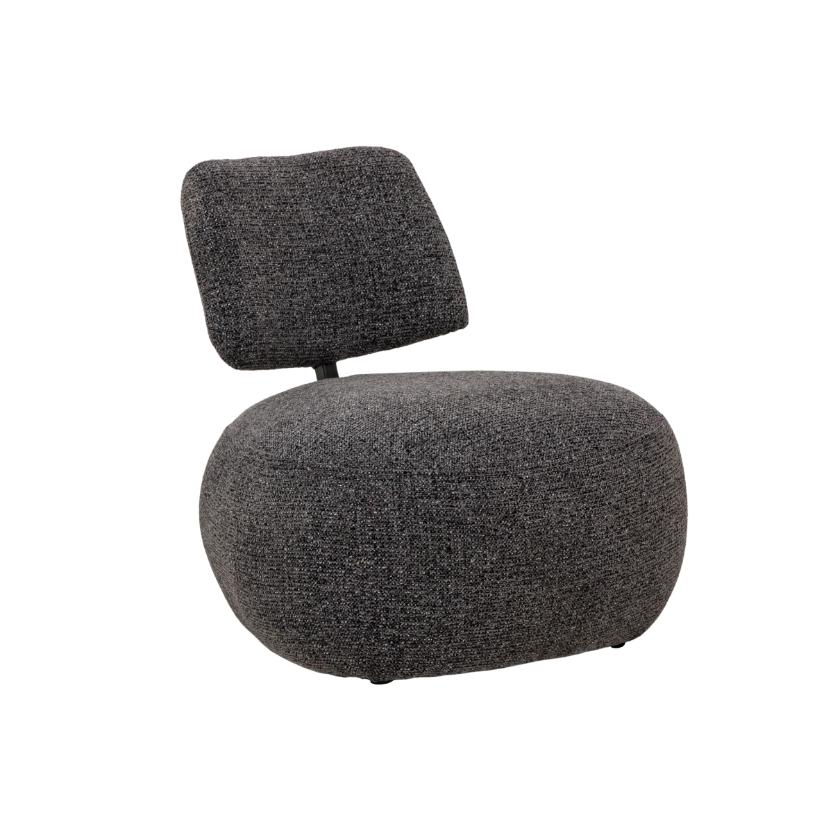 Fauteuil en tissu bouclette avec dossier gris foncé Calya