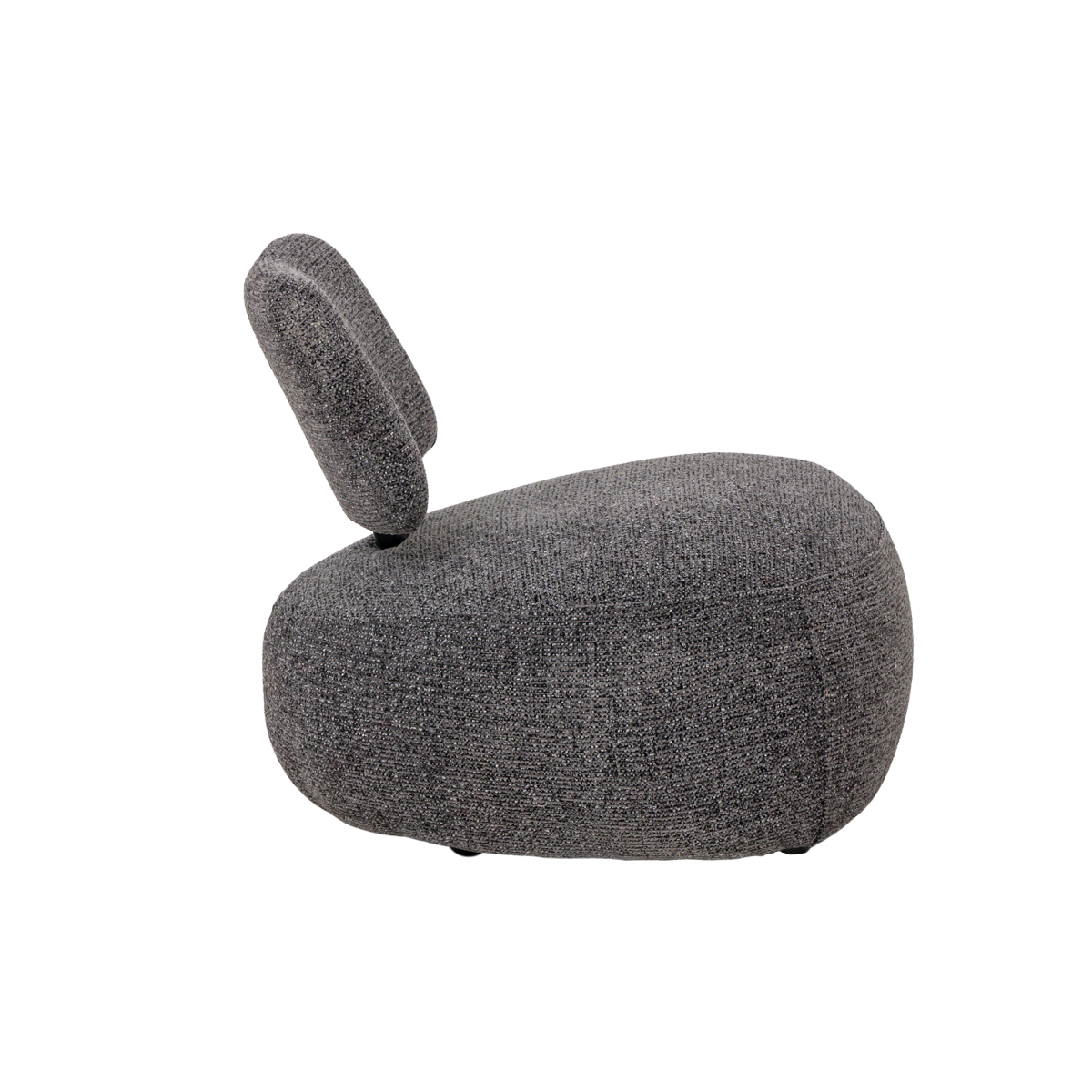 Fauteuil en tissu bouclette avec dossier gris foncé Teresia