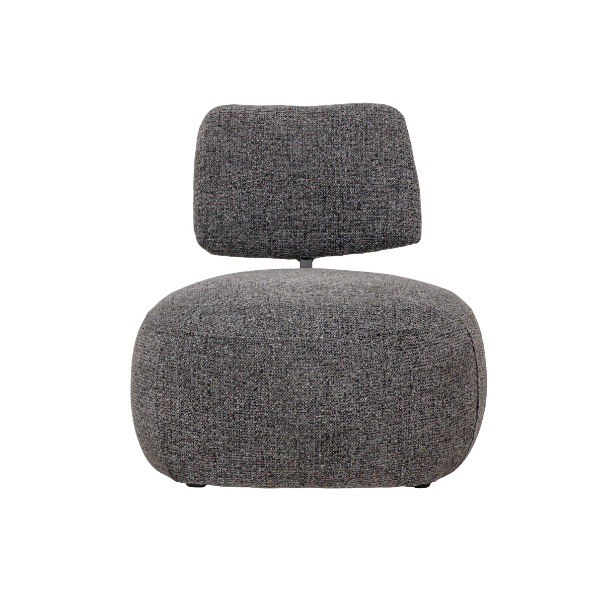 Fauteuil en tissu bouclette avec dossier gris foncé Teresia