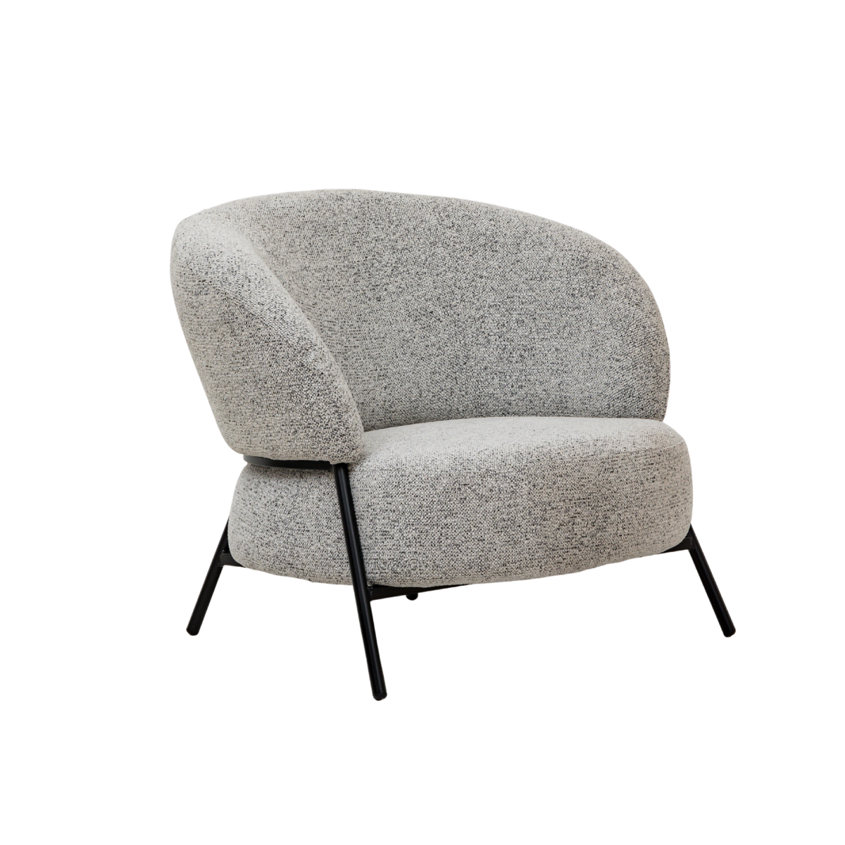 Fauteuil en tissu bouclette gris Kanoa
