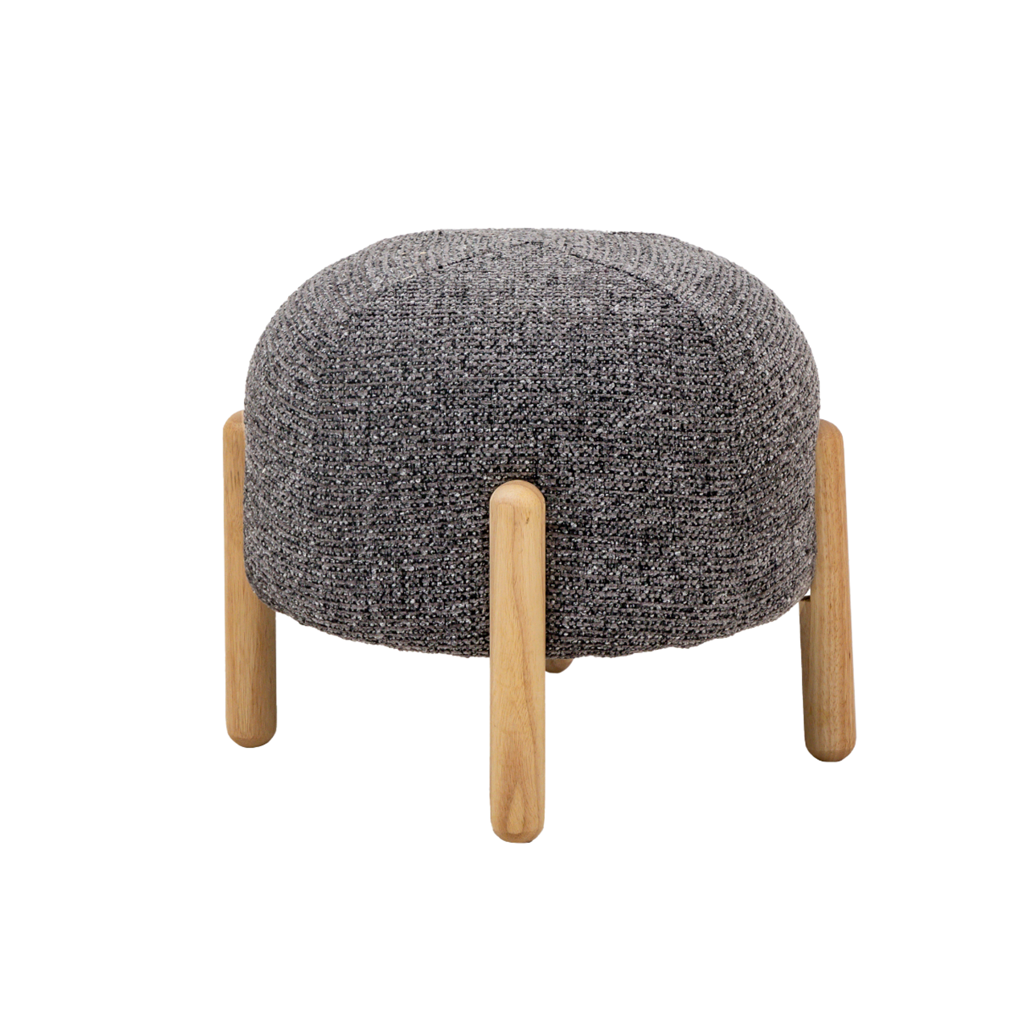 Petit tabouret en tissu bouclette gris foncé Nério