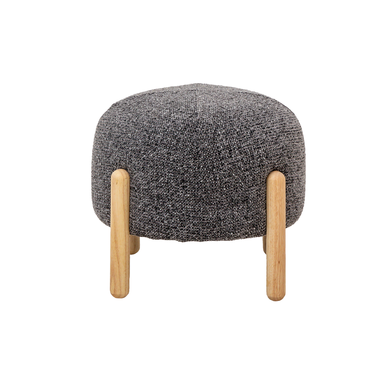 Petit tabouret en tissu bouclette gris foncé Nério