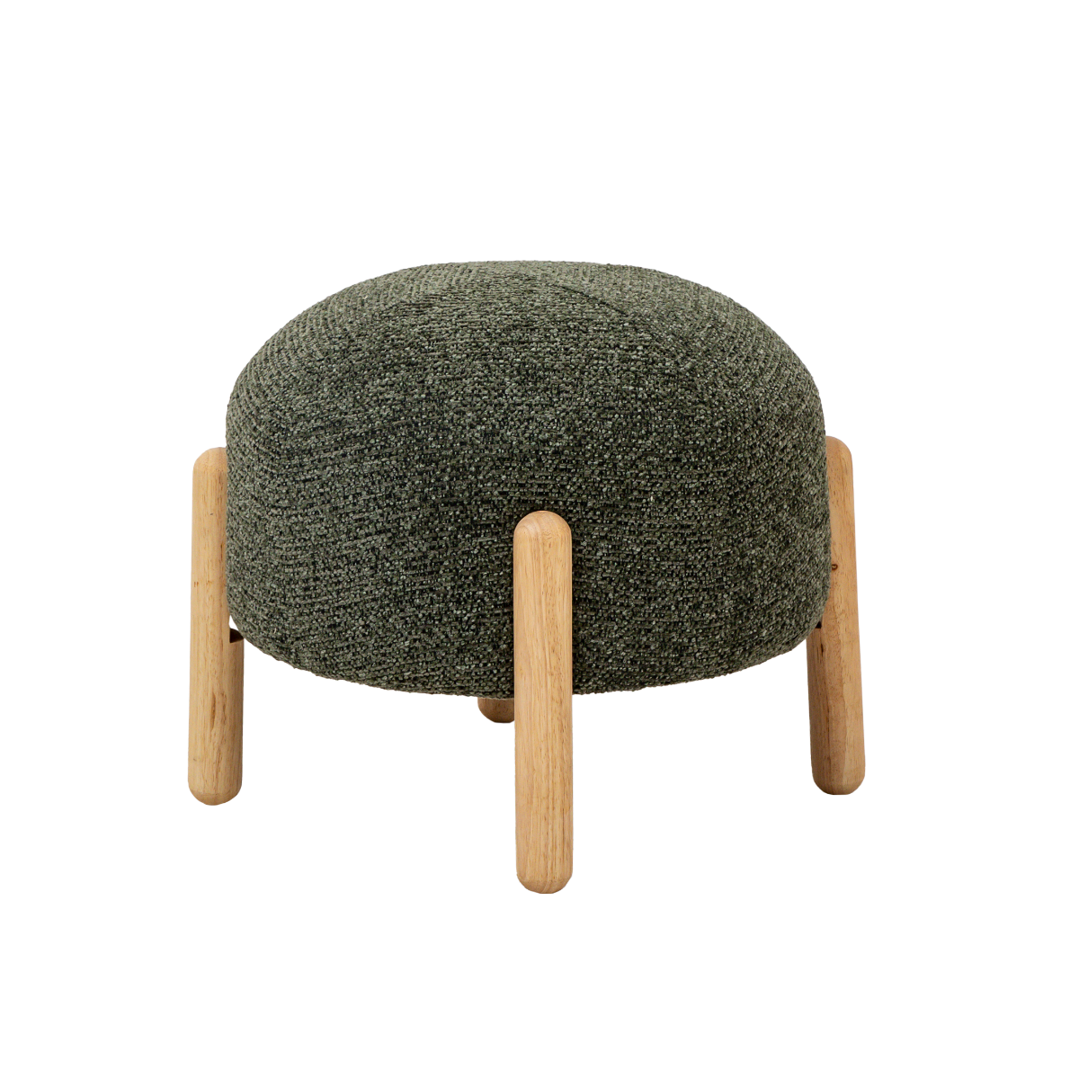 Tabouret en tissu bouclette vert Calya