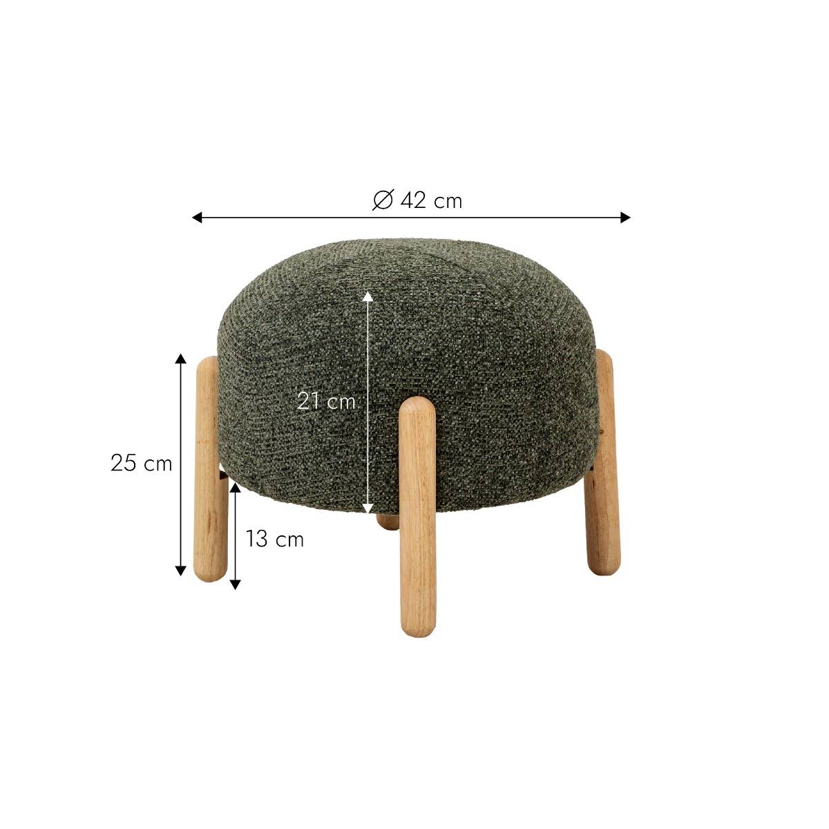 Tabouret en tissu bouclette vert Calya