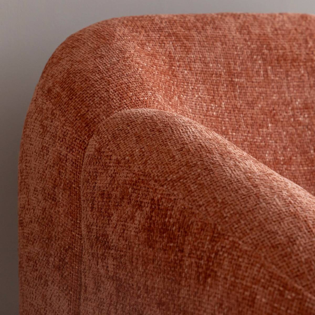 Fauteuil en tissu terracotta Théa