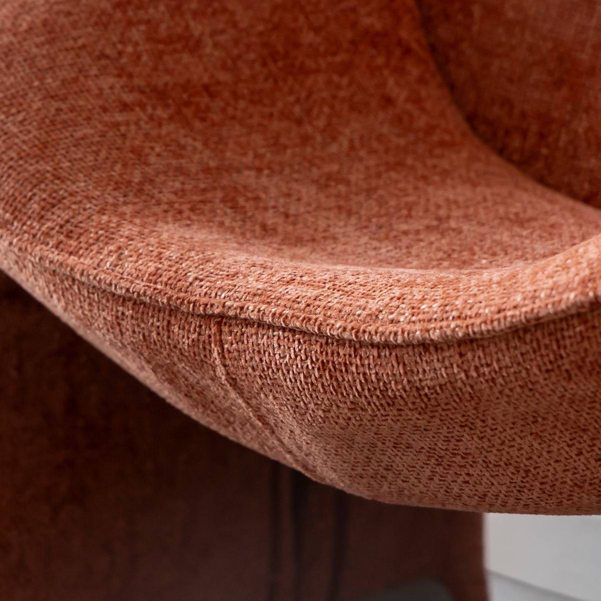 Fauteuil en tissu terracotta Théa