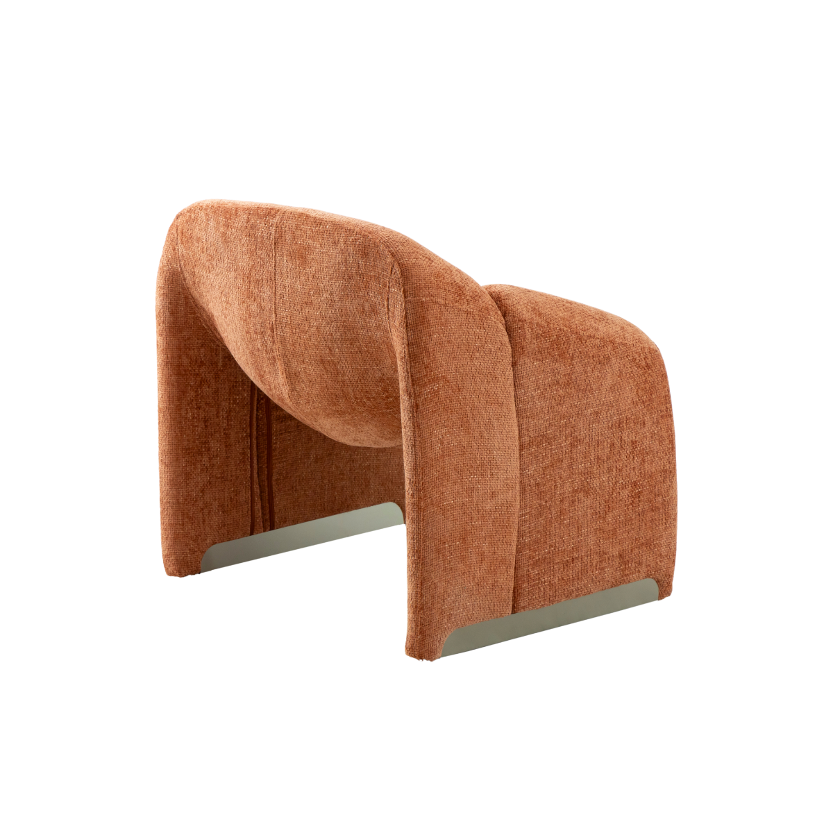 Fauteuil en tissu en terracotta Théa