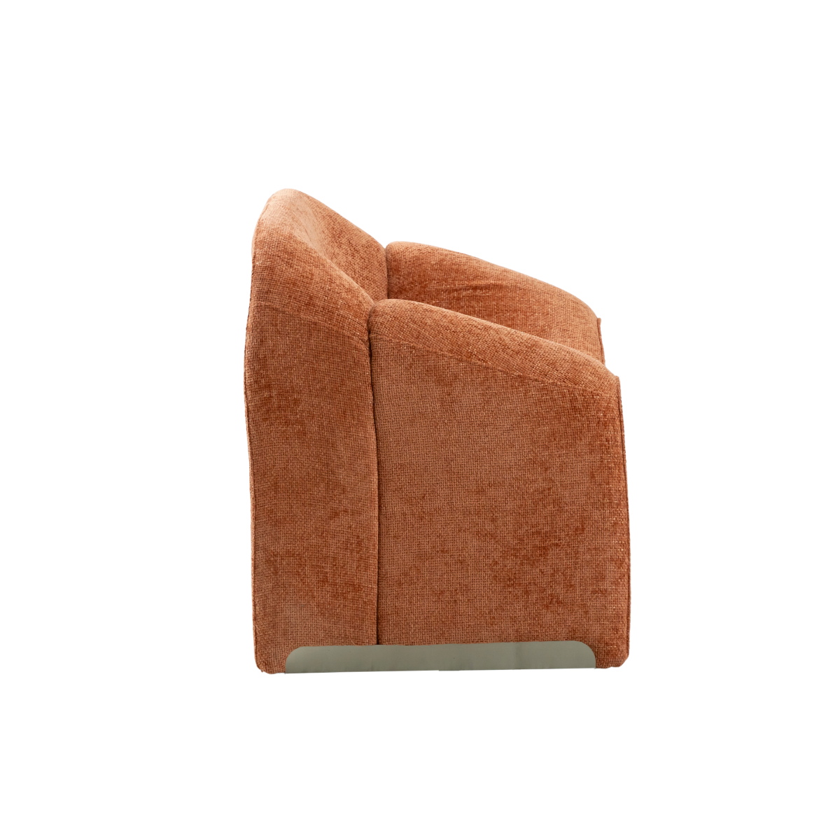 Fauteuil en tissu en terracotta Théa