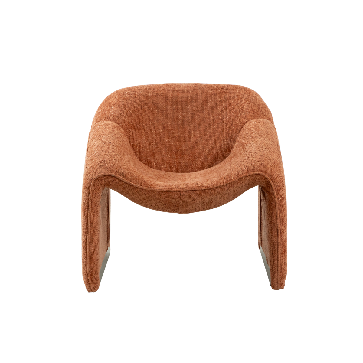 Fauteuil en tissu en terracotta Théa
