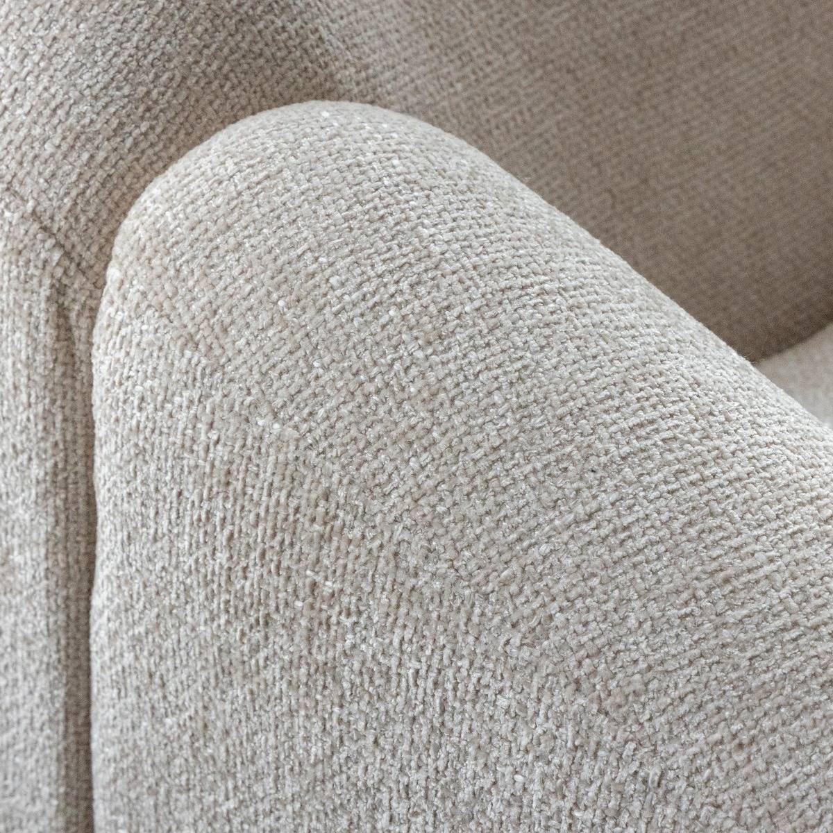 Fauteuil en tissu écru Théa