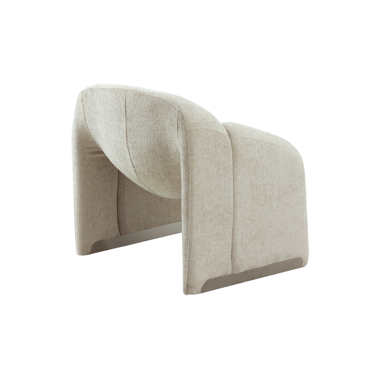 Fauteuil en tissu écru Théa