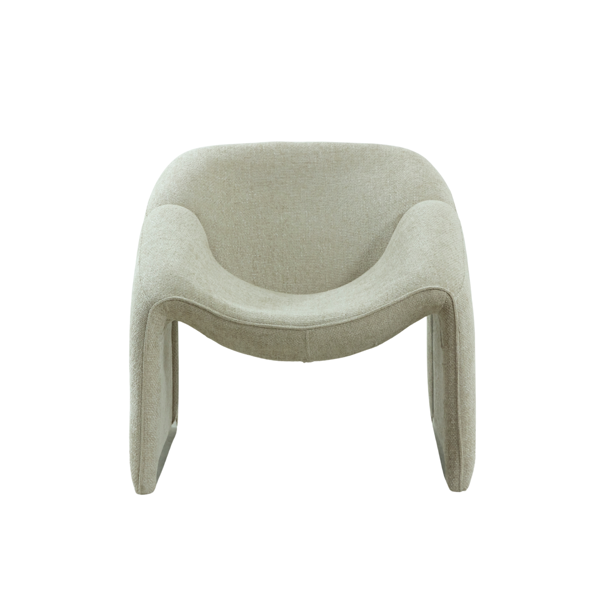 Fauteuil en tissu écru Théa