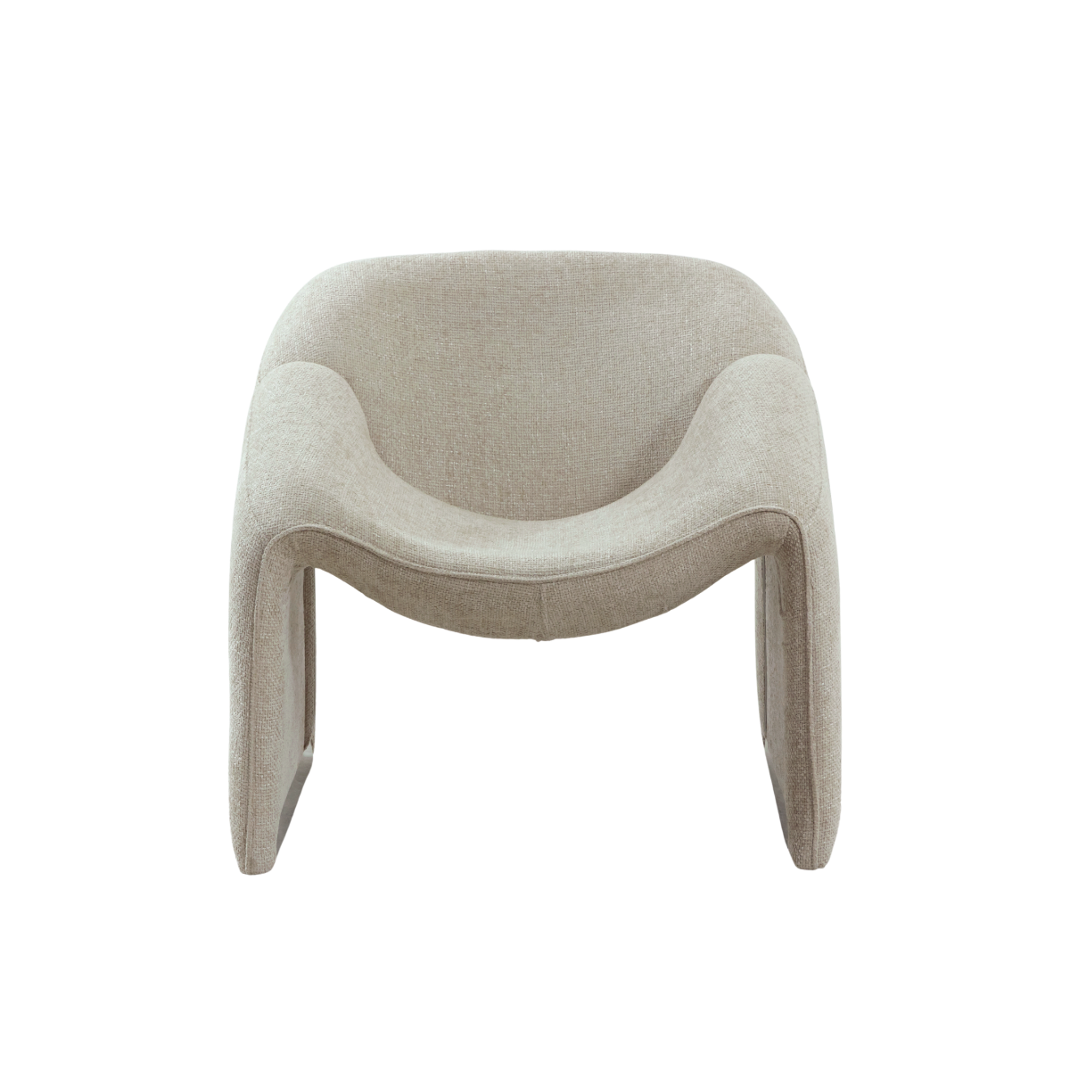 Fauteuil en tissu écru Théa