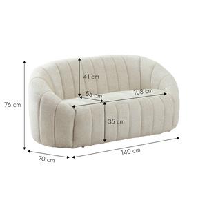 Canapé en tissu écru Axel