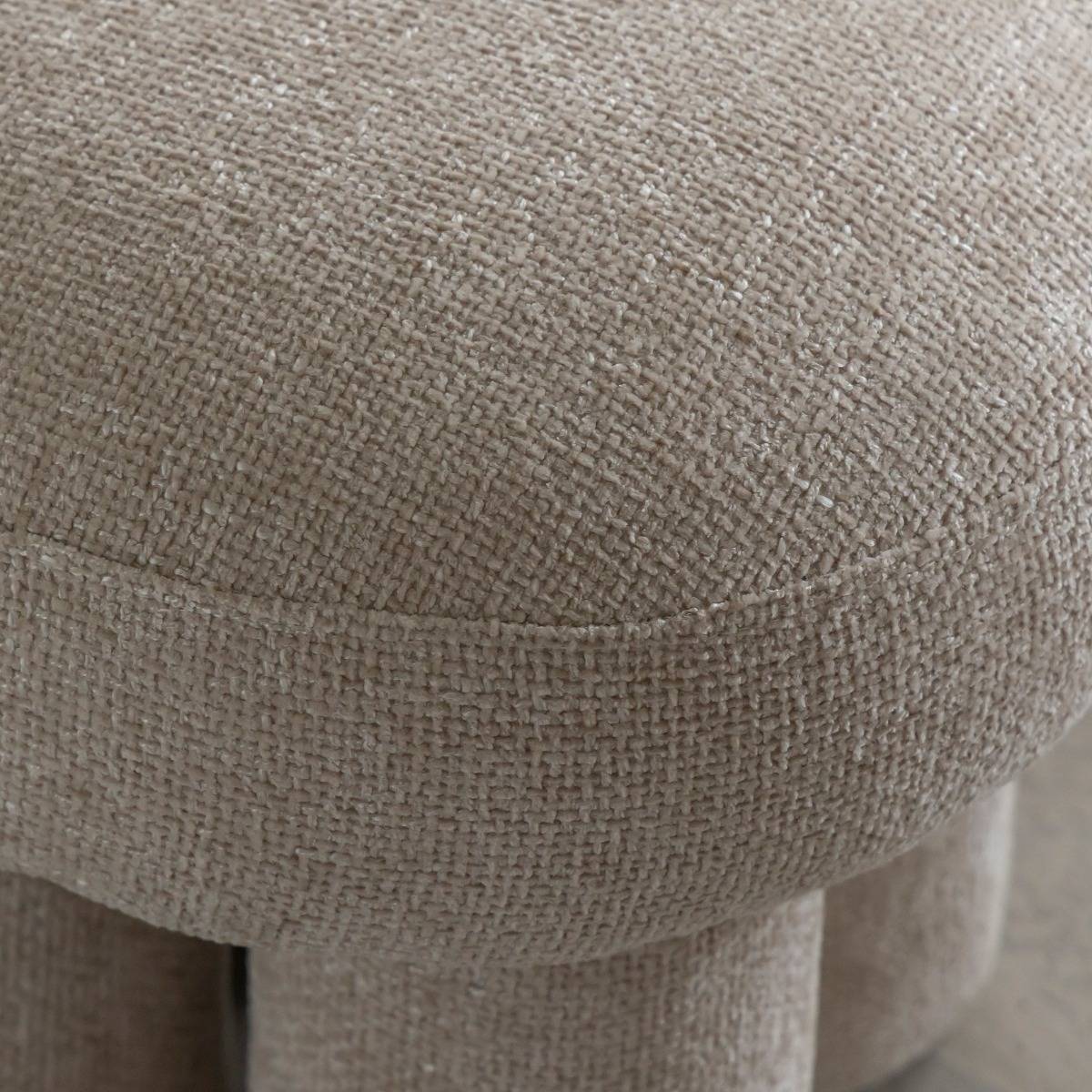 Petit tabouret en tissu écru Toby