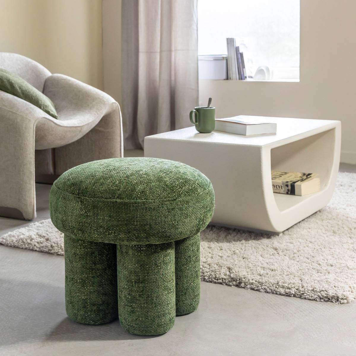 Petit tabouret en tissu Toby