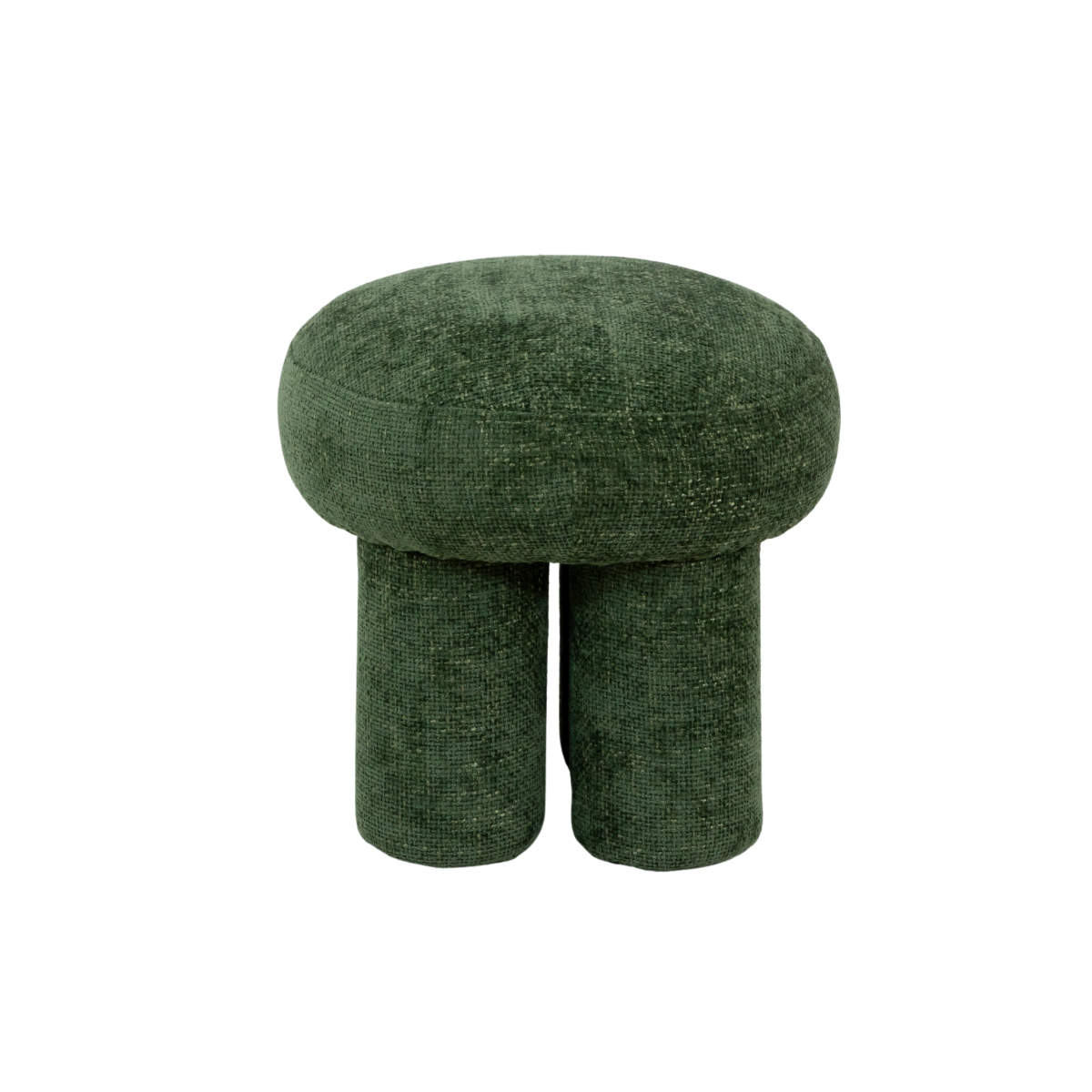 Petit tabouret en tissu vert Théa