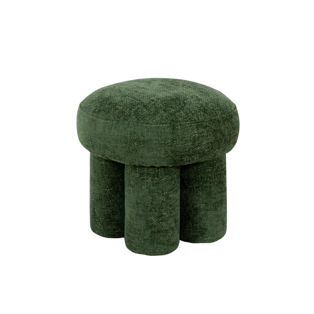 Petit tabouret en tissu vert Théa