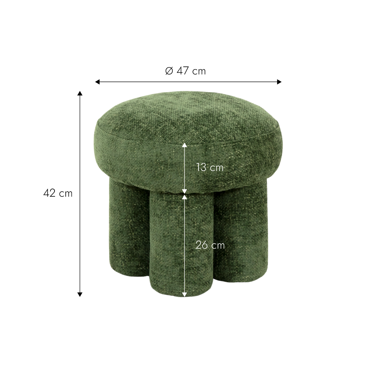 Petit tabouret en tissu Toby