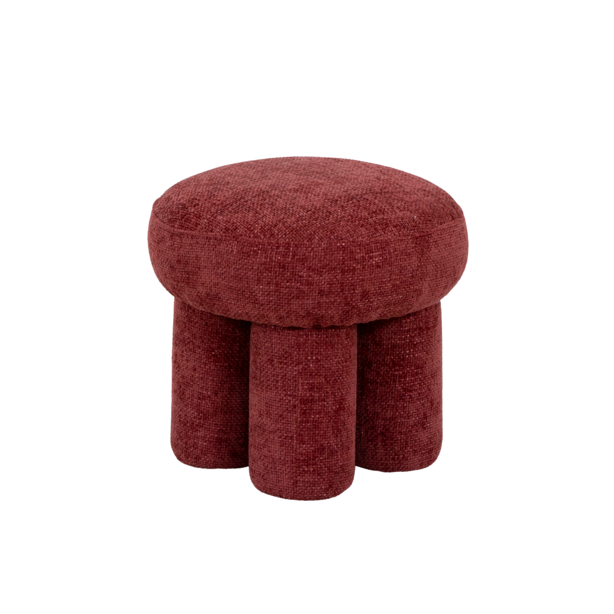 Petit tabouret en tissu fuchsia Théa 