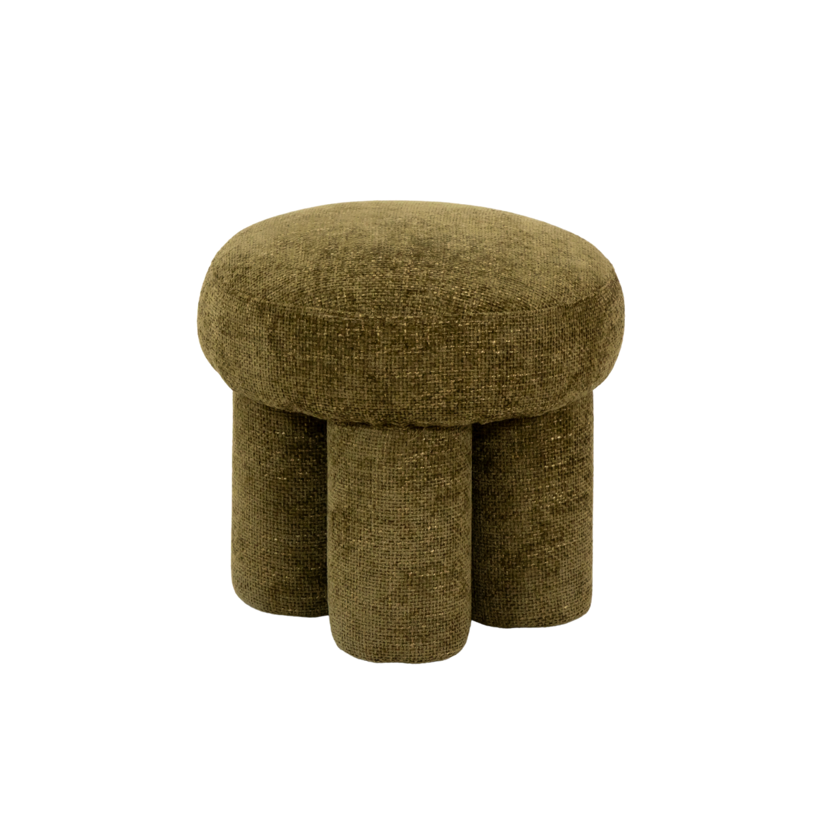 Petit tabouret en tissu kaki Toby