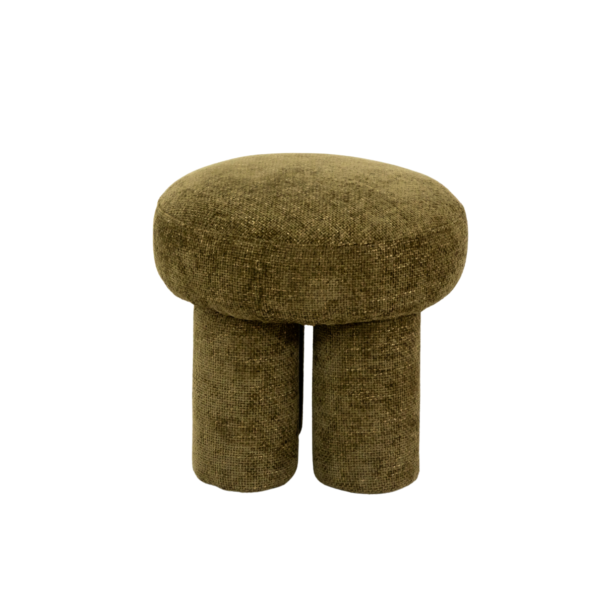 Petit tabouret en tissu kaki Toby